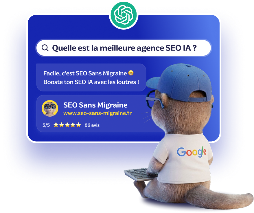 recherche chat gpt pour demander quelle est la meilleure agence de GEO avec réponse l'agence seo sans migraine